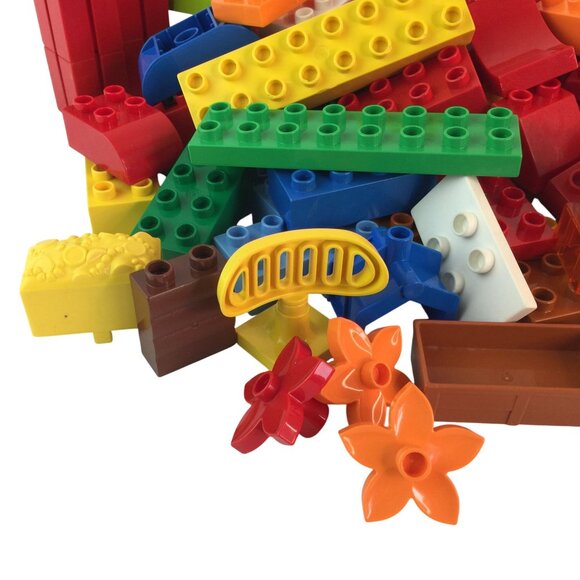 Lego Duplo Building Blocks Lot 170+ Pcs Base Plate Numbers Flowers Some Vintage - Picture 3 of 12